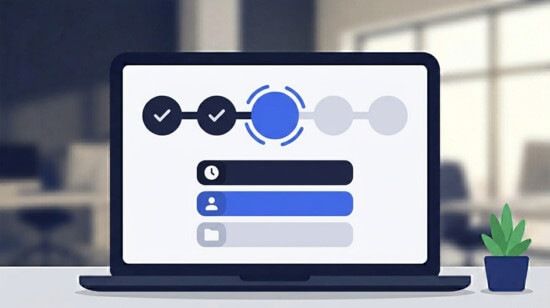 Gestion des étapes du dossier sinistre — suivi visuel de l'avancement partagé entre collaborateurs