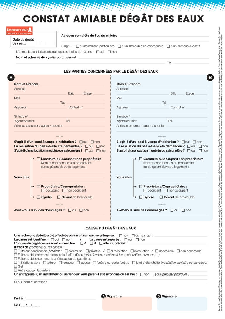Le constat amiable de d&eacute;g&acirc;t des eaux WATIO &mdash; interface du formulaire en ligne