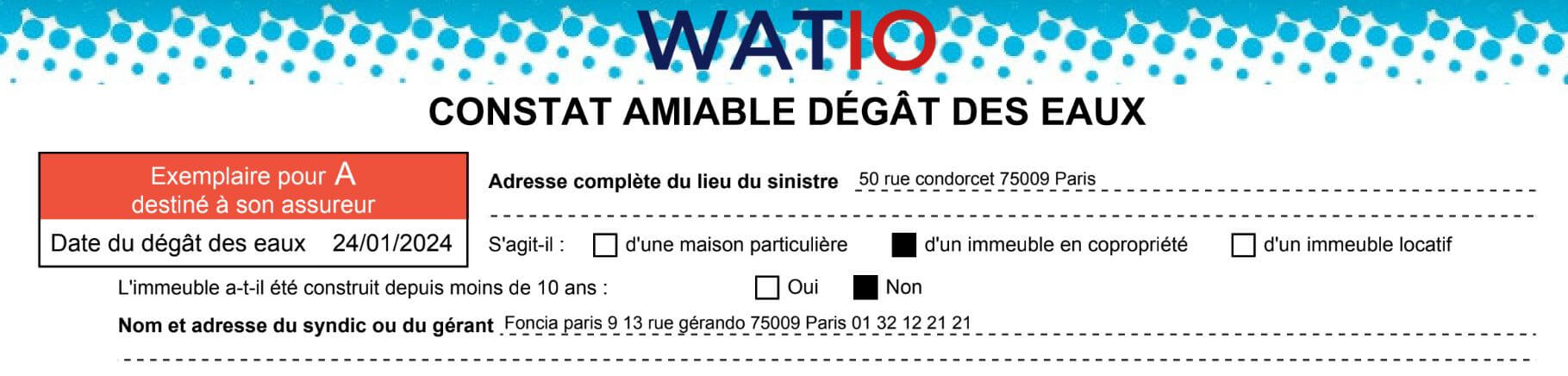 Tout comprendre du constat amiable de dégât des eaux avec WATIO - WATIO